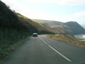 Suicide Lane on the A39 west of Minehead