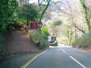 The approach to Lynmouth escape lane