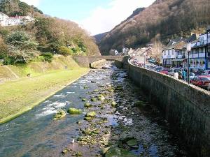 Widened river channel at Lynmouth