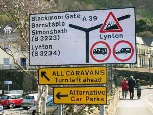 Lynmouth road sign