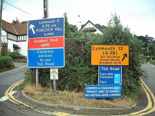Porlock Hill Signs