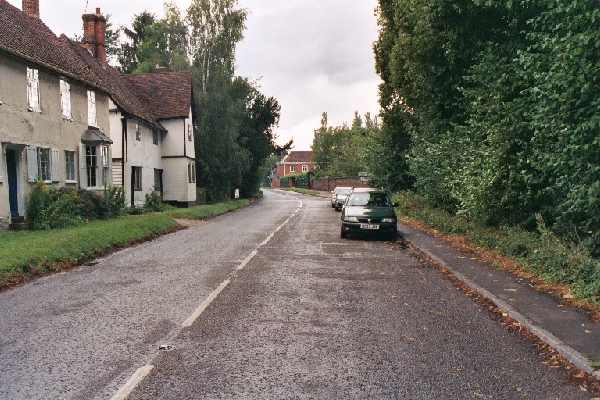 The main street at Much Hadham looking north towards the TOTSO on the B1004