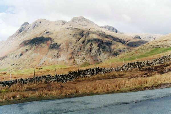 Langdale Pikes from the road to Little Langdale