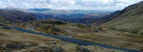 Nic Storr's view from the top of Wrynose Pass looking back towards Windermere