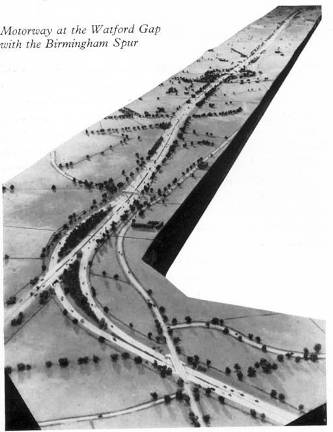 Illustration of the M45's junction with the M1 when first opened